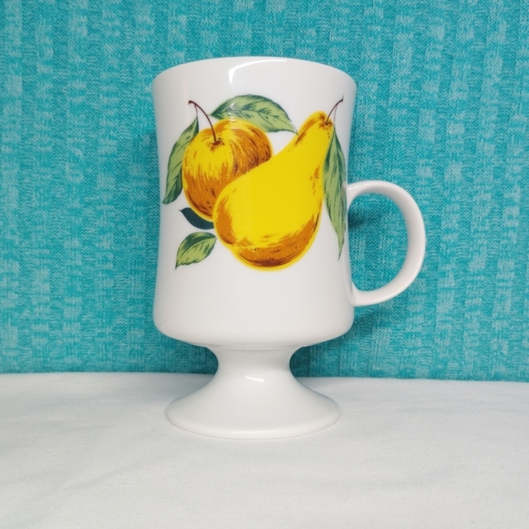Vintage Seyei Japan Mugs Fine China Cups Footed Porcelain Coffee Tea Fruit - Picture 7 of 15